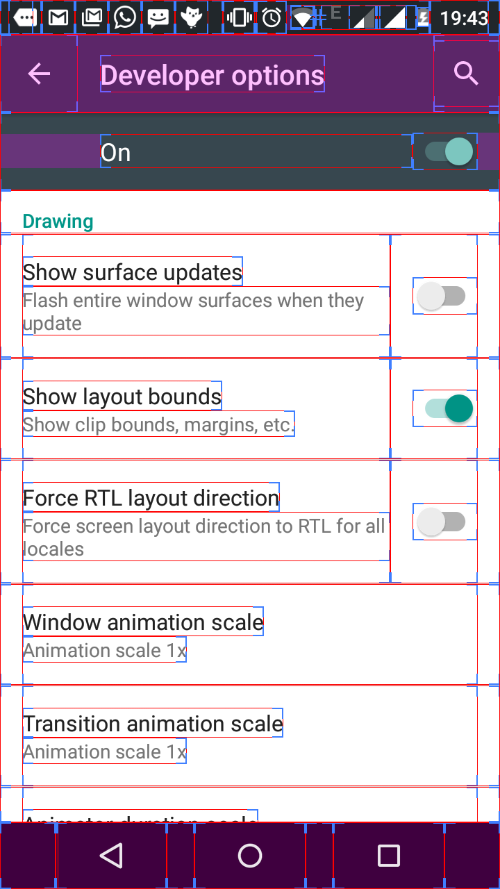 Show layout bounds screenshot
