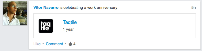 linkedin anniversary notification